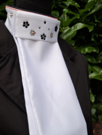 Plastron  Swarovski Delux  Blauw/ Zilver en Rosé