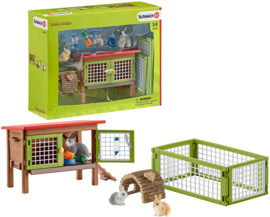 Schleich konijnenhok set