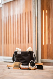 Houten poetsset met tas