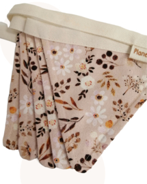 Mooie vlaggenlijn met Bloemetjes print | Peach | Handgemaakt