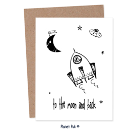 A4 Poster/ kaart Raket - love you to the moon...