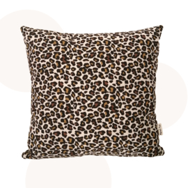 Kussen Panterprint | Beige, Okergeel, Brique |  40 x 40 cm | Sierkussen | Handgemaakt