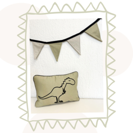 Mooie vlaggenlijn - Olijfgroen / Beige | 2 Mtr. | Handgemaakt