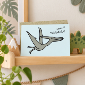 Wenskaart Pterodacylus - Dinokaart