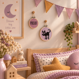Ronde Wandhanger Poeslief | 11 cm | Mauve