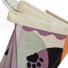 Vlaggenlijn Kattenpootjes - Lila Fantasie - 2 Meter