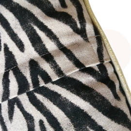 Kussen Zebraprint met gouden bies - 40 x 40 cm