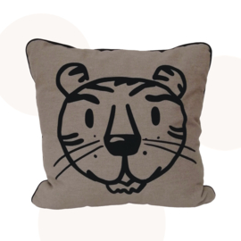 Kussen Jazzy de Tijger | Taupe | 40x40