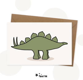 Wenskaart Stegosaurus - Dinokaart