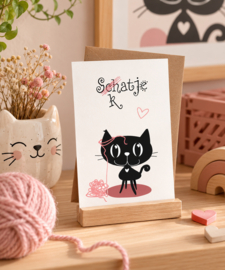 Wenskaart Schatje? Katje! | Mimi de Poes |  11.5 x 17.5 cm