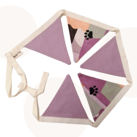 Mini vlaggenlijn met Kattenpootjes - Lila Fantasie