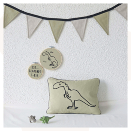 Wandhanger setje Xavi de T-Rex | Olijfgroen