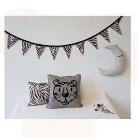 Kussen Jazzy de Tijger | Taupe | 40x40