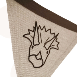 Vlaggenlijn Terry Triceratops | Beige / Donkerbruin | 1.75 Mtr.
