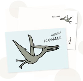 Wenskaart Pterodacylus - Dinokaart