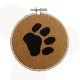 Bamboo ring Pootafdruk | Mosterdgeel | 11 cm | Wanddecoratie