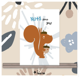 Eddie Eekhoorn - Nuts about you!! | A4 Poster / XXL kaart