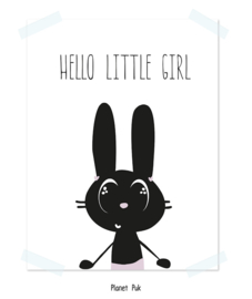 Poster Babetje konijn - Hello little girl