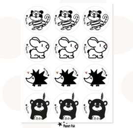 Sluitstickers Bosdieren - Mix 2