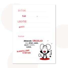 Uitnodigingen Halloweenfeest - 6 tot 12 kaarten inclusief envelop en gratis sluitsticker!