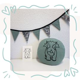 Decoratieset Terry Triceratops | Dino kinderkamer decoratie