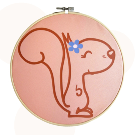 Bamboo ring met Elsa Eekhoorn | Peach | 24 cm | Wanddecoratie