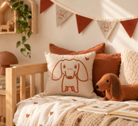 Teckelkussen Joep – Beige sierkussen - 35 x 35 cm