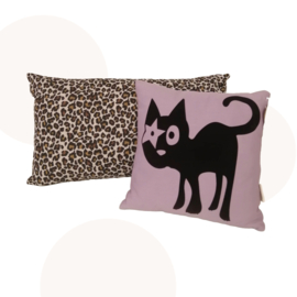 Kussen Panterprint | Beige, Okergeel, Brique | 30 x 50 cm | Sierkussen | Handgemaakt