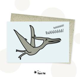 Wenskaart Pterodacylus - Dinokaart