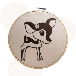 Bamboo ring met Hertje Feline | Beige | 21 cm