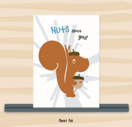 A4 Poster-Kaart | Eddie Eekhoorn - Nuts about you!!