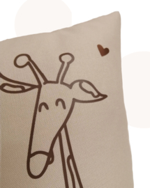 Handgemaakt Naamkussen - Giraffe | Gepersonaliseerd kussen
