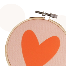 Ronde wandhanger - Hart - Peach / Oranje