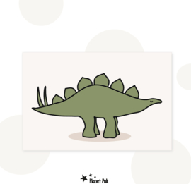 Wenskaart Stegosaurus - Dinokaart