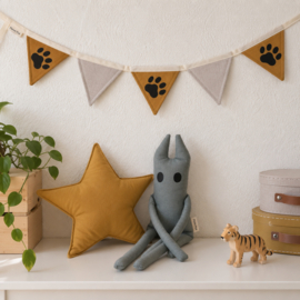Vlaggenlijn Pootafdruk - Mosterdgeel / Beige - 1.5 mtr.