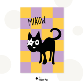 Wenskaart Kat - Miauw!