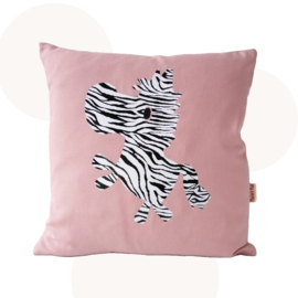 Zebra kussen oudroze - 35 x 35 cm