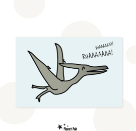 Wenskaart Pterodacylus - Dinokaart