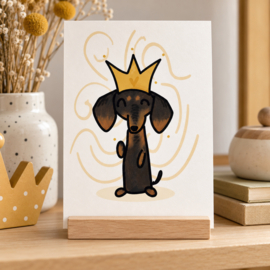 Deco kaart - Koning Teckel | A5 formaat!