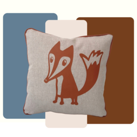 Decoratieset Vosje Spencer | Kussen & Vlaggenlijn voor Kinderkamer