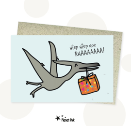 Wenskaart Pterodacylus - Verjaardag