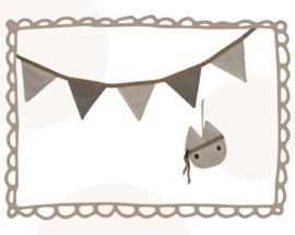 Cadeauset Vlaggenlijn & Snoezig Snoetje – handgemaakte jongenskamer decoratie