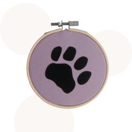 Bamboo ring Pootafdruk | Lila | 11 cm | Wanddecoratie