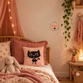 Wandhanger Miauw - Peach - 11 cm