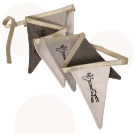 Mooie vlaggenlijn Giraffe - naturel, beige, taupe | Handgemaakt