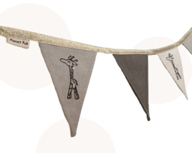 Mooie vlaggenlijn Giraffe - naturel, beige, taupe | Handgemaakt