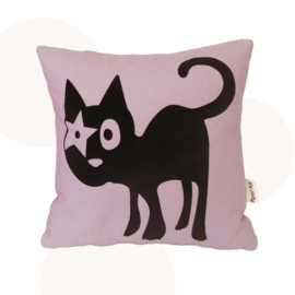 Kussen - Hoshi de Kat | Lila | 30 x 30 cm | Sierkussen | Handgemaakt