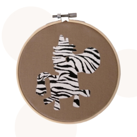 Bamboo ring - Zebra | Taupe | 16 cm