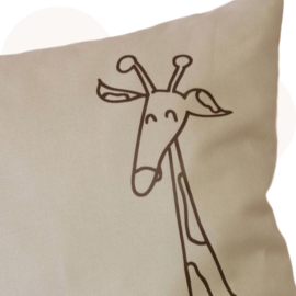 Schattig Giraffe Kussen | Beige | 30 x 40 cm | Sierkussen | Handgemaakt