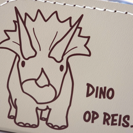 Kinderkoffertje Terry Triceratops | Dino op reis | Beige